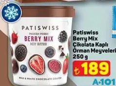 PATİSWİSS BERRY MİX ÇİKOLATA KAPLI ORMAN MEYVELERİ 250 G